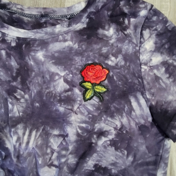 Shein T-Shirt. Blue Tie Dye Crop Top, Size Small, S. - Picture 2 of 2